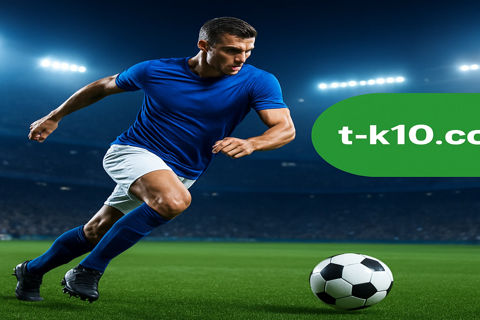 tk10-র বাংলাদেশি ফুটবল গেমিং প্রচারণা ব্যানার, স্টেডিয়ামে খেলোয়াড় ও লাইভ গেমিং বার্তা