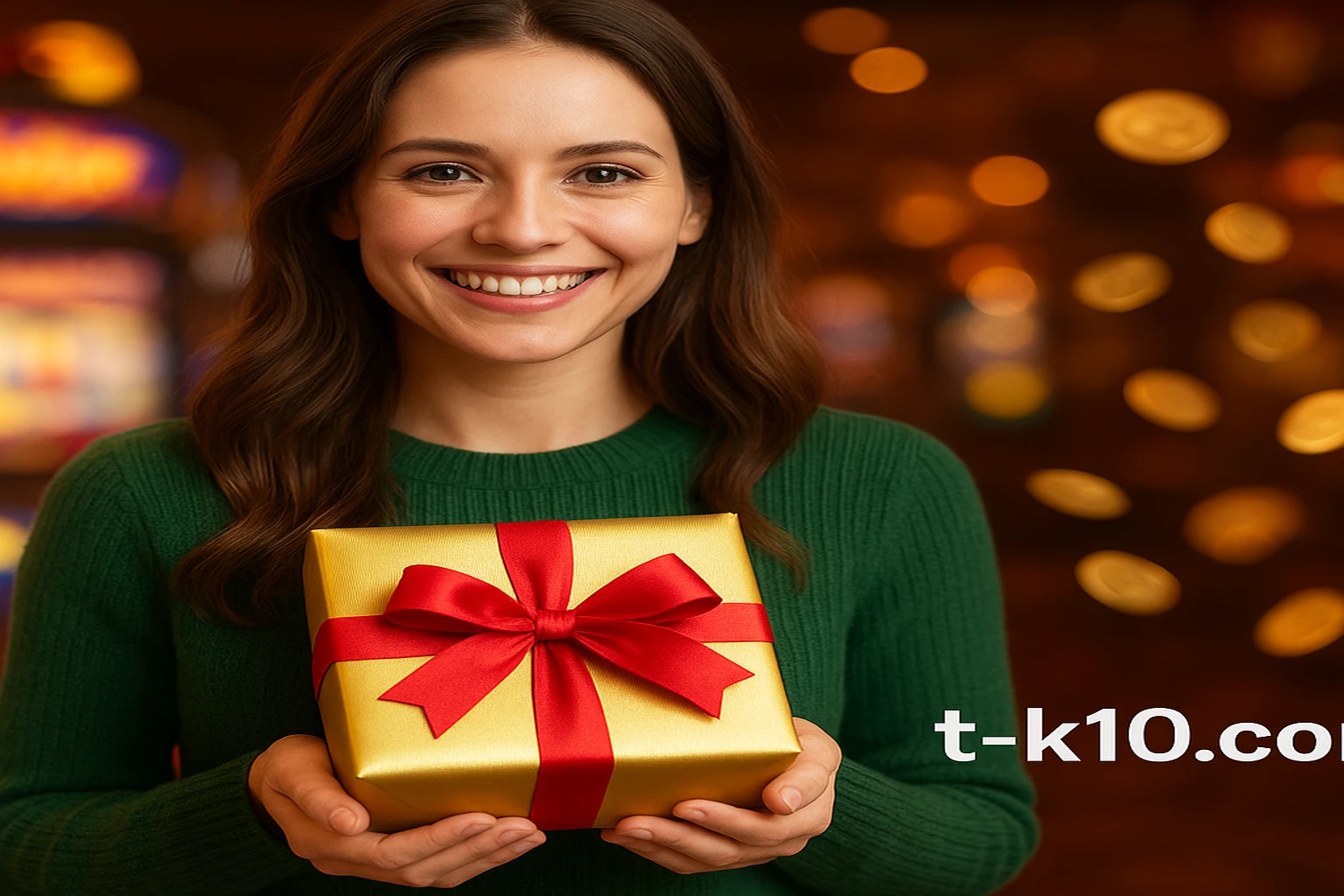 tk10-এর আর্কেড ও গেমিং প্ল্যাটফর্ম প্রচারণা ব্যানার, সঙ্গে কয়েন ও উপহার ভিজ্যুয়াল